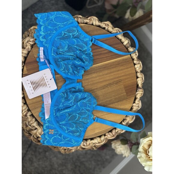 Savage X Fenty Savage Not Sorry Unlined Lace Balconette Bra 36C - Picture 7 of 9